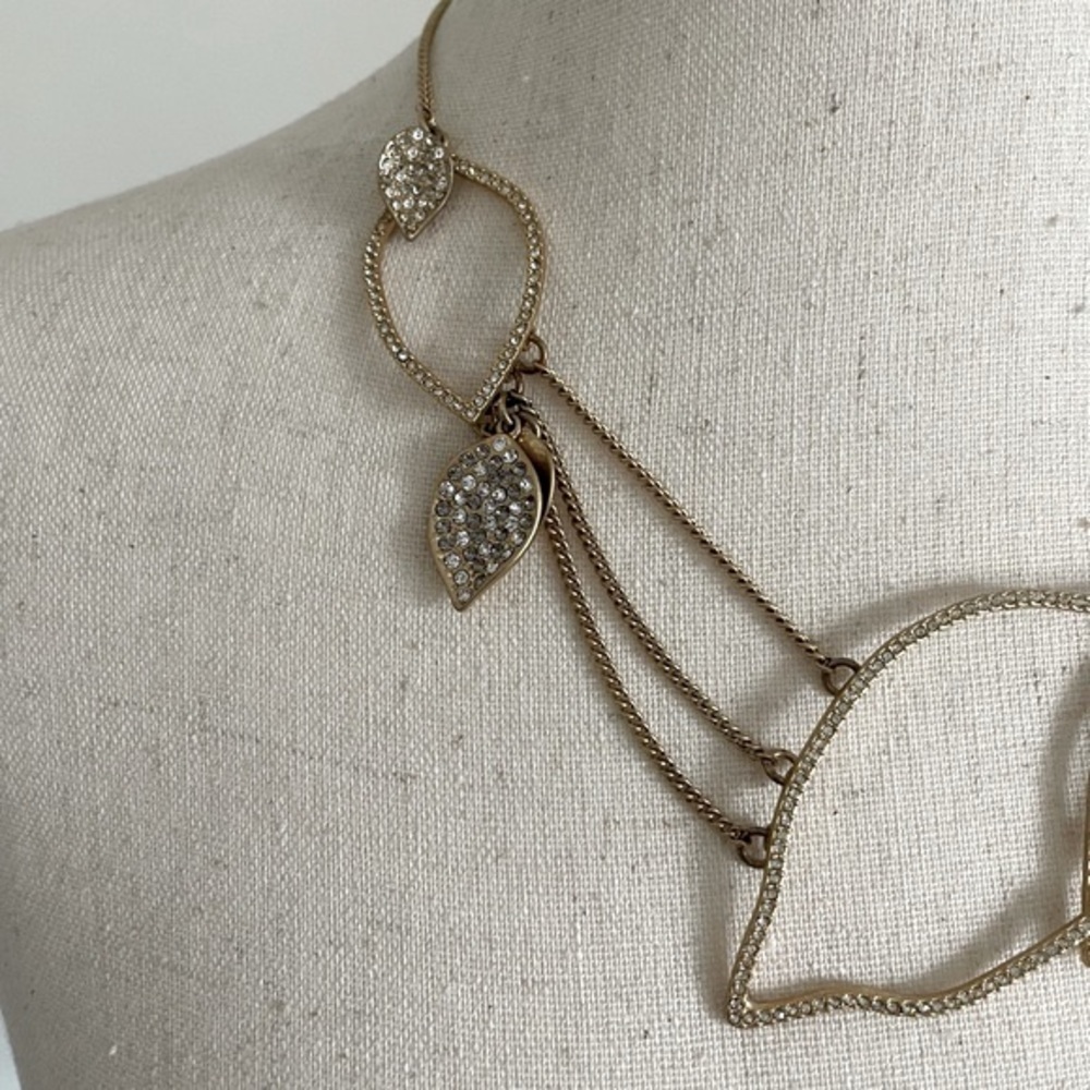 Gold Fall Leaf Statement Necklace - image 6